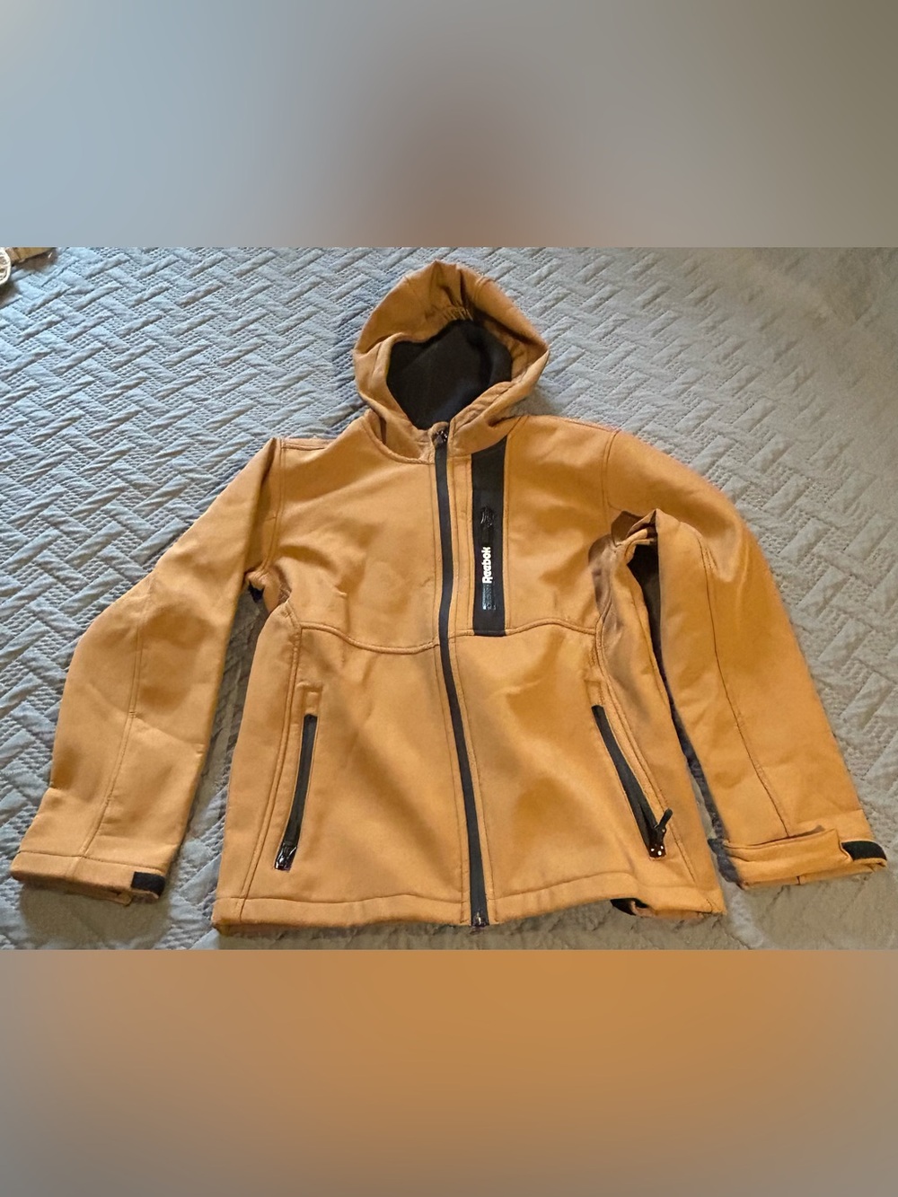 Kids Reebok Hooded Softshell Jacket - Caramel Size 10-12